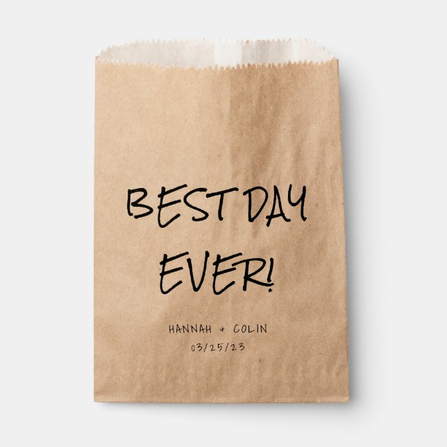 Casual Handwritten Typography Kraft Favour Bag (Front)