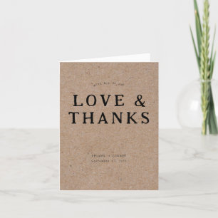 Casual Handwritten Typography Kraft Thank You Card