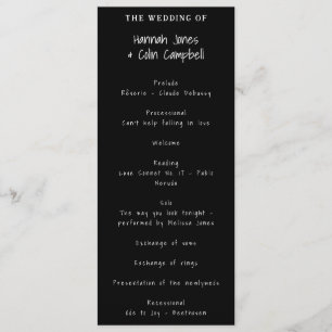 Casual Handwritten Typography White & Black Program