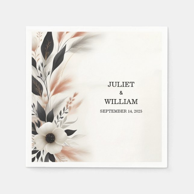 Casual Heart Nothing Fancy Just Love Wedding Napkin (Front)