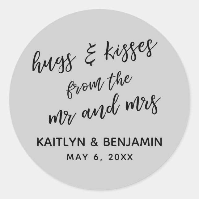 Casual Hugs & Kisses from the Mr and Mrs Grey Classic Round Sticker (Front)