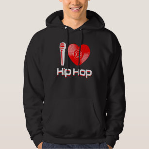 Casual I Love Hip Hop Music Rap Fan Breakdance Dj  Hoodie