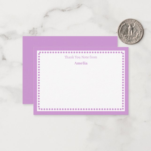 Casual Light Lavender Frame Custom Name, Address Card (Front/Back In Situ)