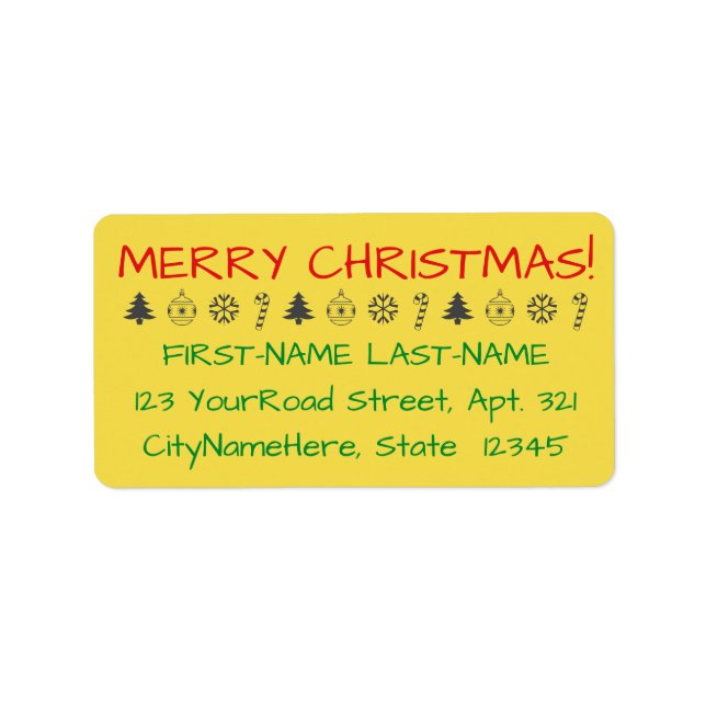Casual "MERRY CHRISTMAS!" Address Label (Front)