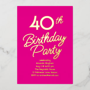 Casual Milestone Birthday Party Foil Invitation