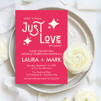 Casual Modern Just Love Wedding Invitation