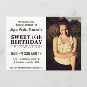 Casual Nature Portrait Photo Sweet 16 Party Invitation