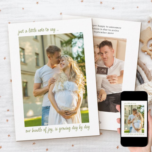 Casual Note to Say 2 Vertical Photo Pregnancy Anno Announcement (Creator Uploaded)