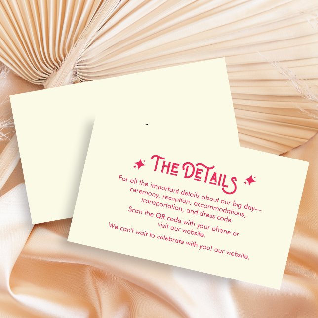 Casual Nothing Fancy Just Love Wedding Details Enclosure Card (Casual Modern Just Love Wedding Details Card with QR Code
)