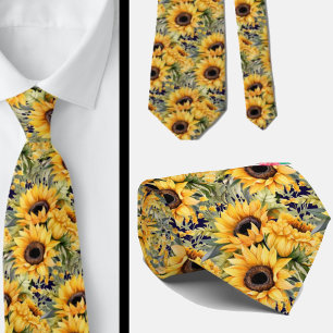 Casual Office Neck Tie Van Gogh Sunflowers