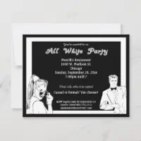 Casual Or Formal White Attire Party Invitation