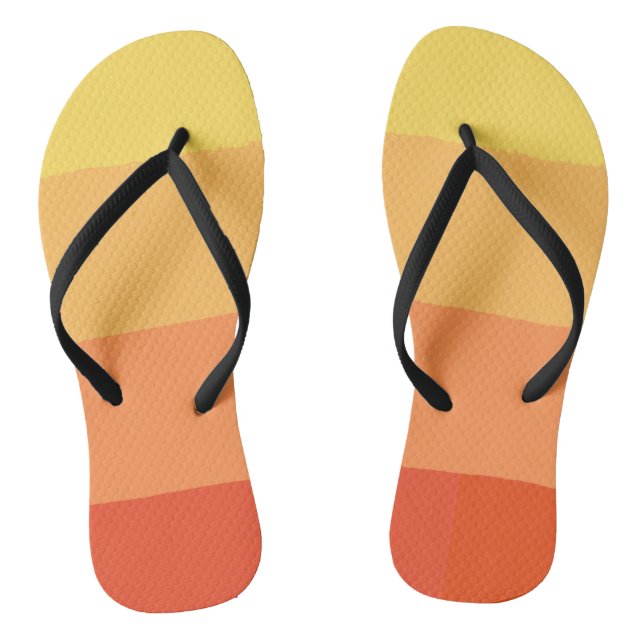 Casual Orange 4 Stripes Women Flip Flops (Footbed)