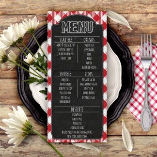 Casual Outdoor BBQ Grilling Party Chalkboard Sign Menu