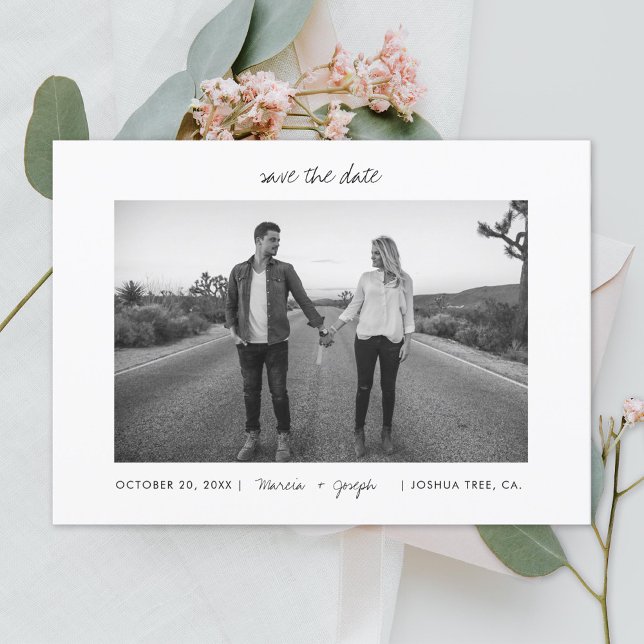 Casual Pastel Frame Photo Save the Date Invitation (Creator Uploaded)