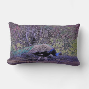 Casual Peacock Lumbar Pillow