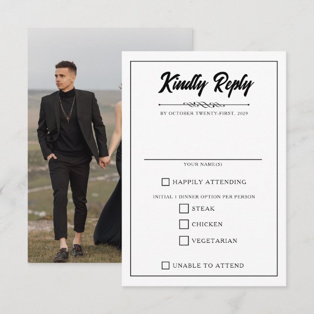 Casual Photo Food Choices RSVP Card (Front/Back)