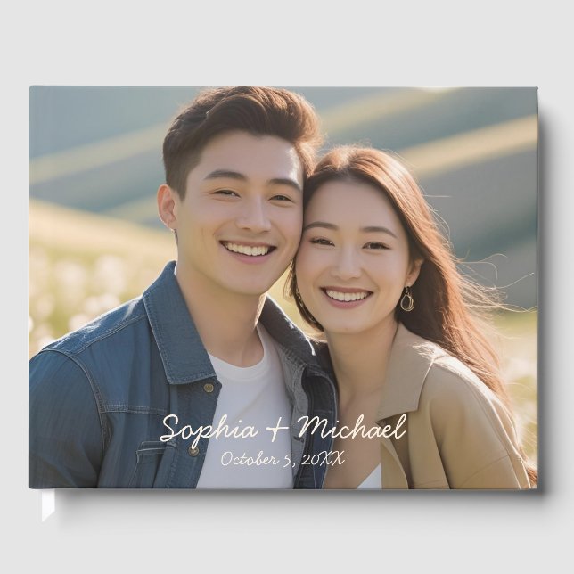 Casual Photo Wedding Guest Book  Template Custom (Front)