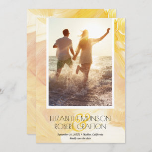 Casual Photo Wedding Yellow Save The Date