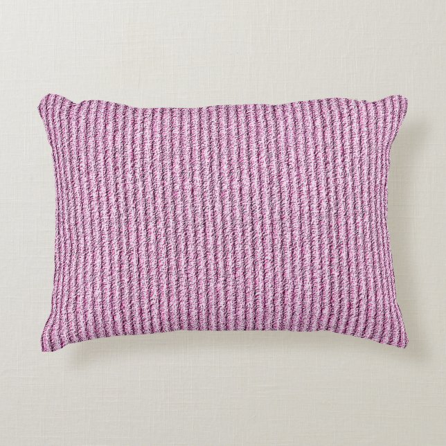 Casual Pink Corduroy Stripe Pattern Accent Pillow (Front)