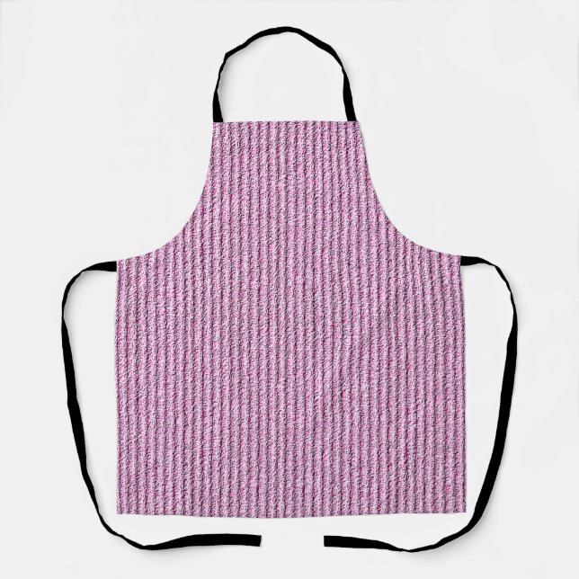 Casual Pink Corduroy Stripe Pattern Apron (Front)