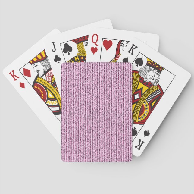 Casual Pink Corduroy Stripe Pattern Playing Cards (Back)