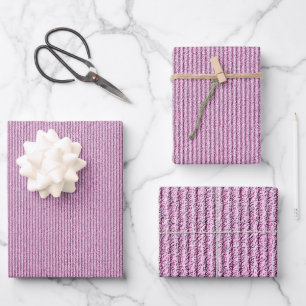 Casual Pink Corduroy Stripe Pattern Wrapping Paper Sheet