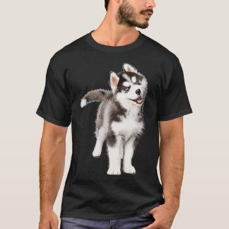 Casual Pomsky Portrait Graphic Art Men Women T-Shirt