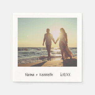 Casual Retro Instant Photo Wedding Napkin