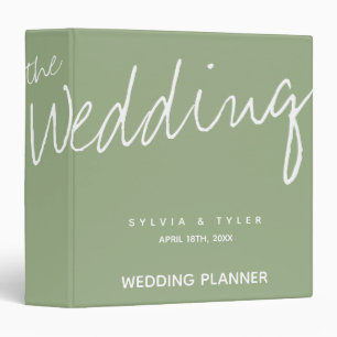 Casual Sage Modern Minimalist Wedding Planner Binder