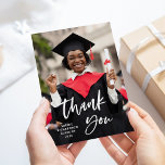 Casual Script and Photo | Graduation Thank You<br><div class="desc">These simple and modern graduation thank you magnetic cards feature the grad's photo,  with stylish trendy casual script typography.</div>