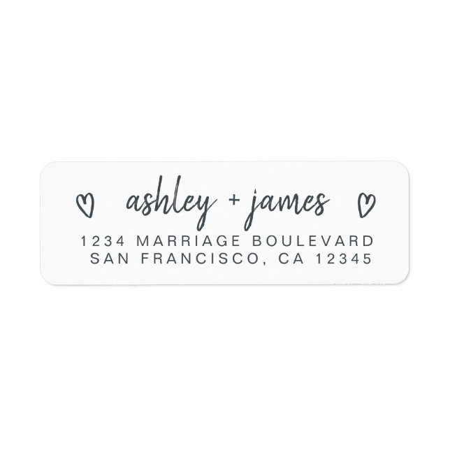 Casual Script Couple Return Address Label (Front)