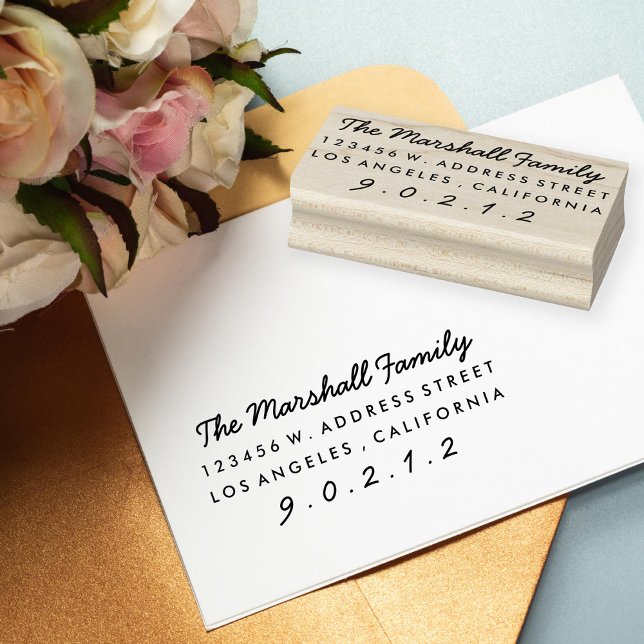 Casual Script Custom Return Address Rubber Stamp (Creator Uploaded)