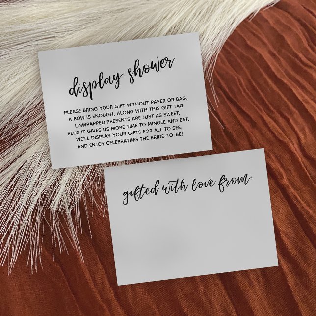 Casual Script Display Bridal Shower No Gift Wrap Enclosure Card (Creator Uploaded)