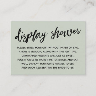 Casual Script Display Bridal Shower Sage Gift Card