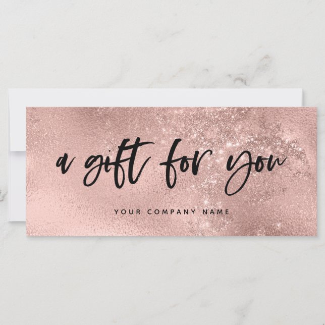 Casual Script Faux Rose Gold Look Gift Certificate (Front)