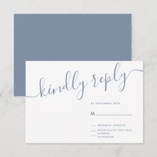 Casual Script Kindly Reply Wedding RSVP Card
