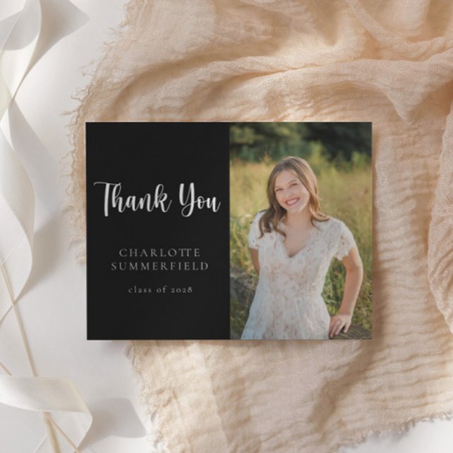 Casual Script Modern Graduation Thank You Card (Creator Uploaded)