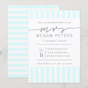 Casual Script   Modern Mint Bridal Shower Invitation