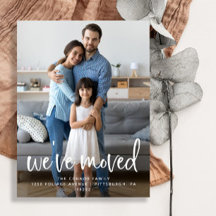 Casual Script Photo Moving Announcement Postcard