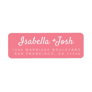 Casual Script Pink Wedding Return Address