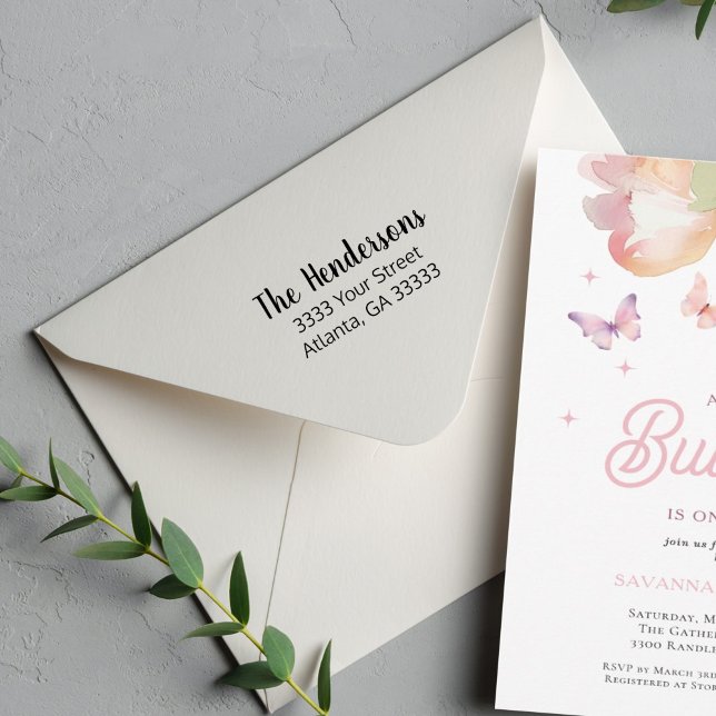 Casual Script Return Address Self-inking Stamp (Creator Uploaded)