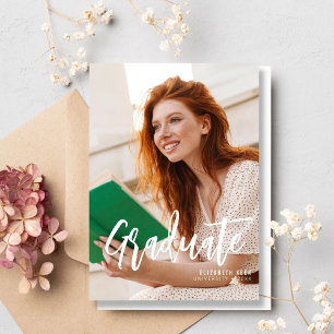 Casual Script Two Photo Graduation Announcement