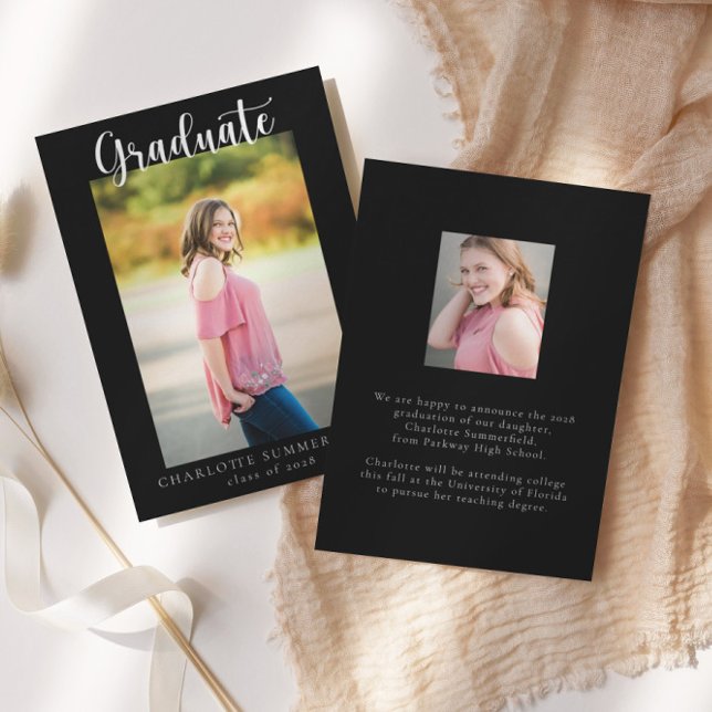 Casual Script Two Photo | Graduation Announcement (Creator Uploaded)