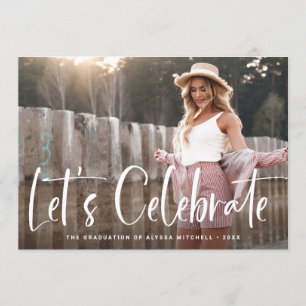 Casual Script   Two Photo Graduation Party Invitation