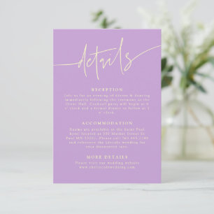 Casual Script Wisteria Wedding Details Enclosure Card