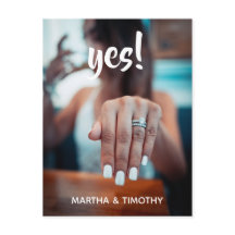 Casual Script Yes! Engagement Announcement