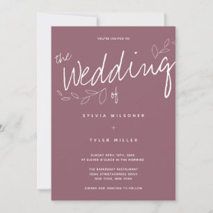 Casual Simple Modern Mauve Typography Invitation