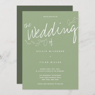 Casual Simple Modern Sage Typography Invitation