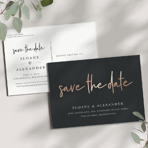 Casual Sketch Copper Modern Save the Date Announcement Postcard