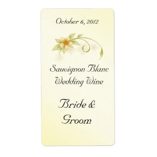 Casual Spring Floral Wedding Wine Avery Label